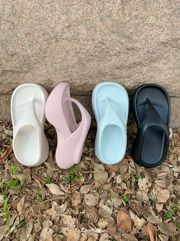 流線厚底夾腳拖鞋(正常版/7CM)